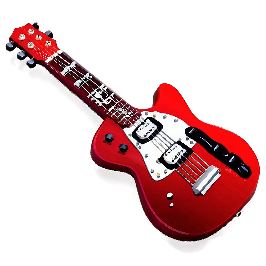 Red Guitar Rock Png 13