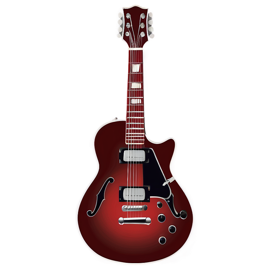 Red Guitar Vector Png 06132024