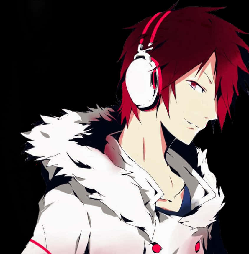 Red Haired Anime Boywith Headphones