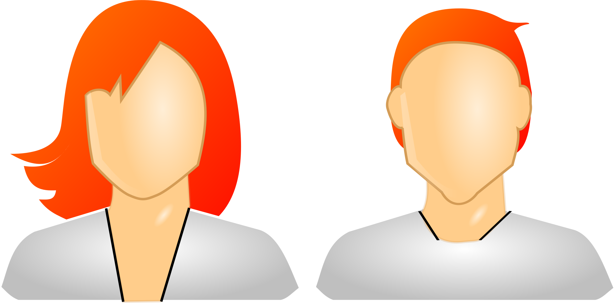 Red Haired Avatars Vector Illustration