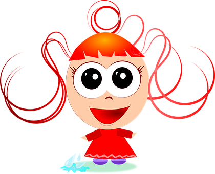 Red Haired Cartoon Girl Illustration