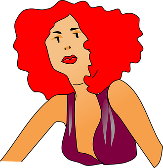 Red Haired Cartoon Woman Illustration