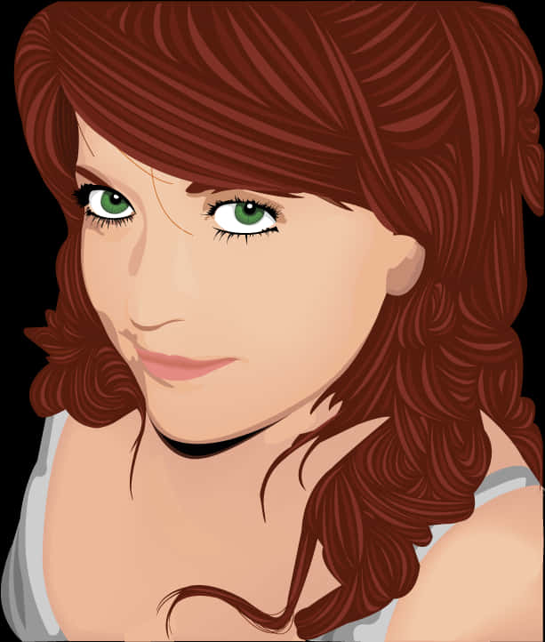 Red Haired Woman Vector Portrait