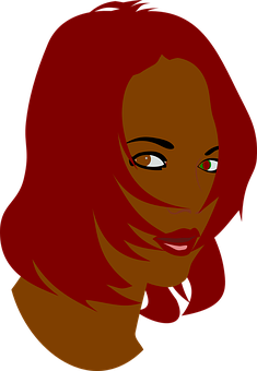 Red Haired Woman Vector Portrait