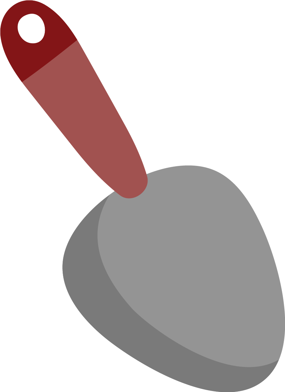 Red Handled Flat Shovel Icon