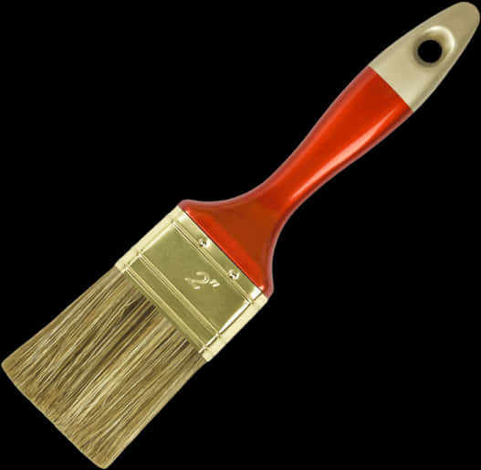 Red Handled Paintbrush Isolated