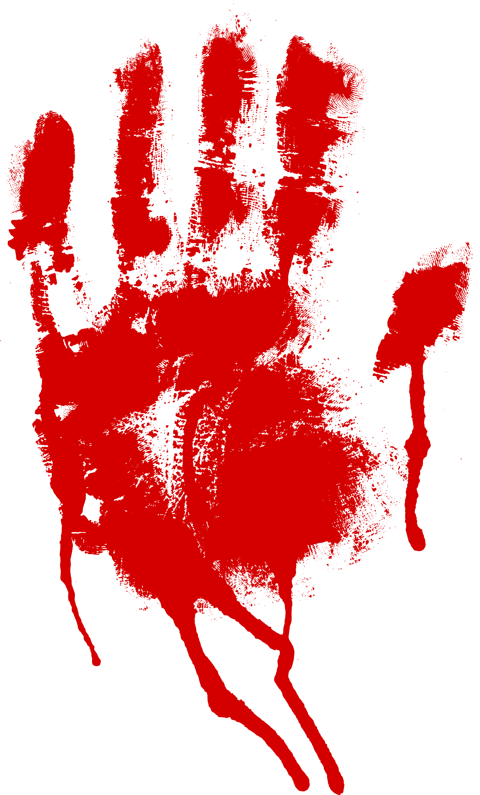 Red Handprinton Grey Background