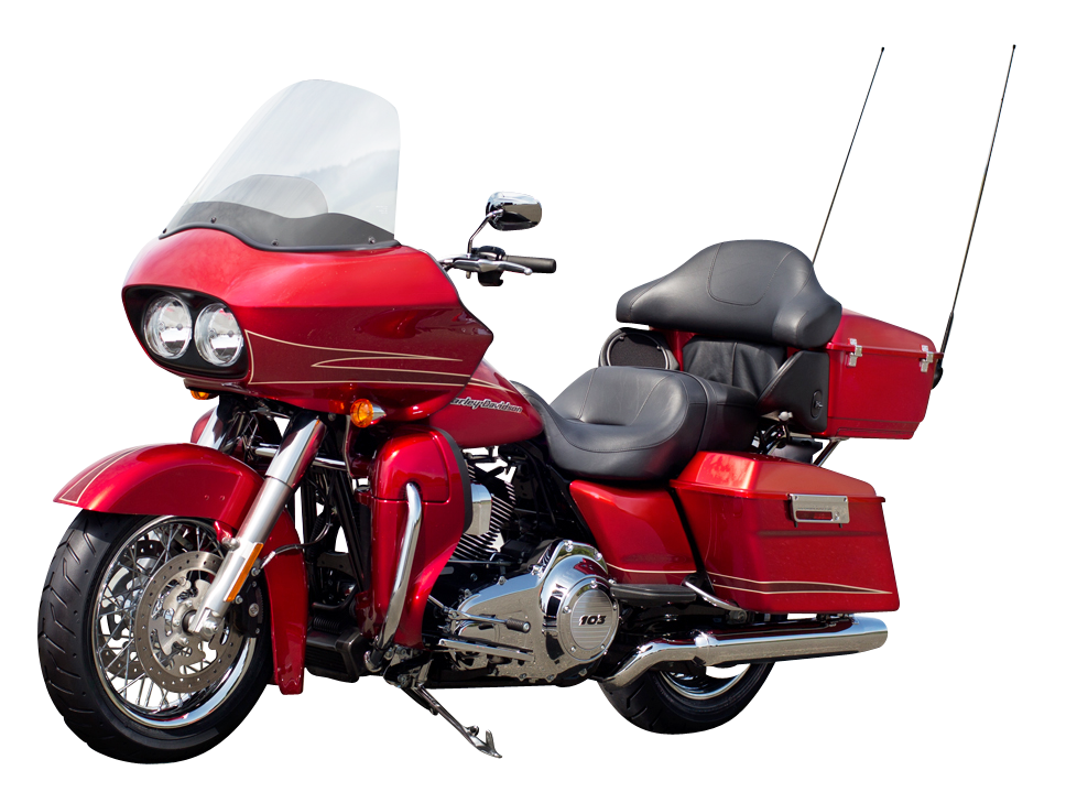 Red Harley Davidson Touring Motorcycle