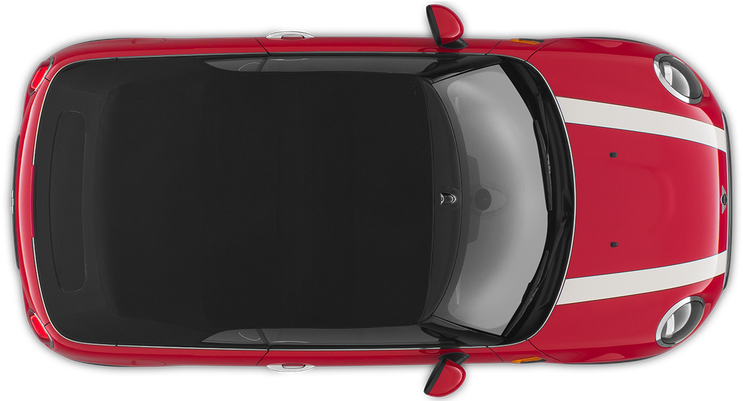 Red Hatchback Car Top View