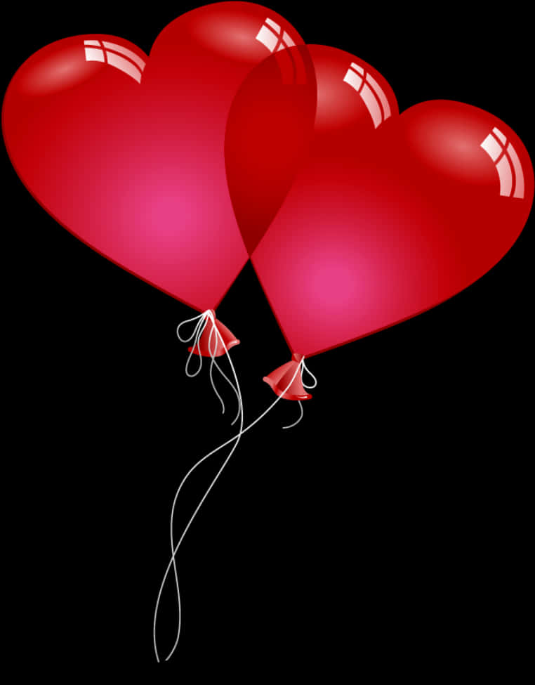 Red Heart Balloons Clipart