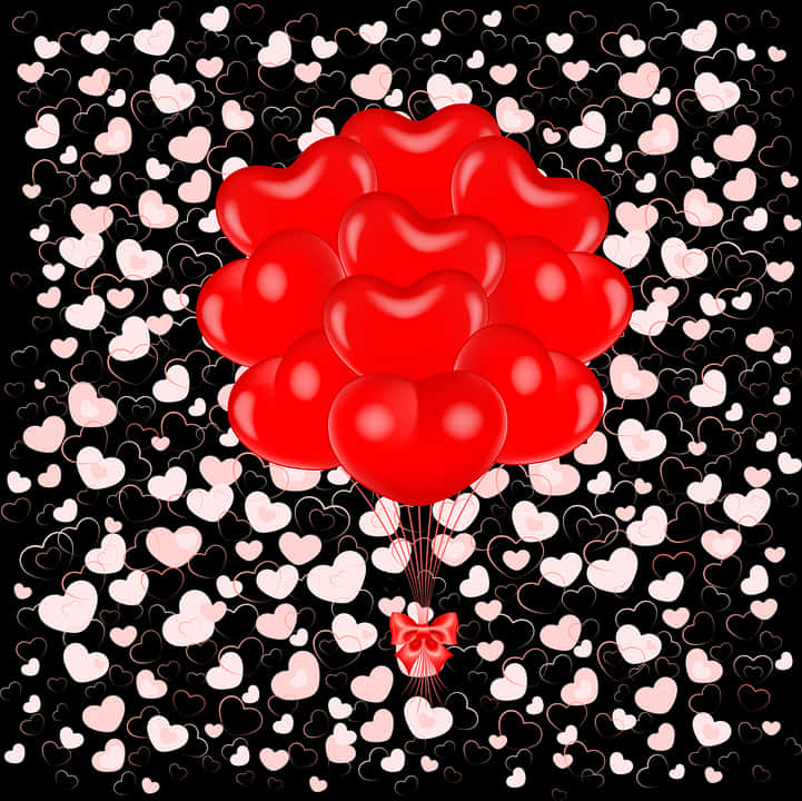 Red Heart Balloons Valentines Background