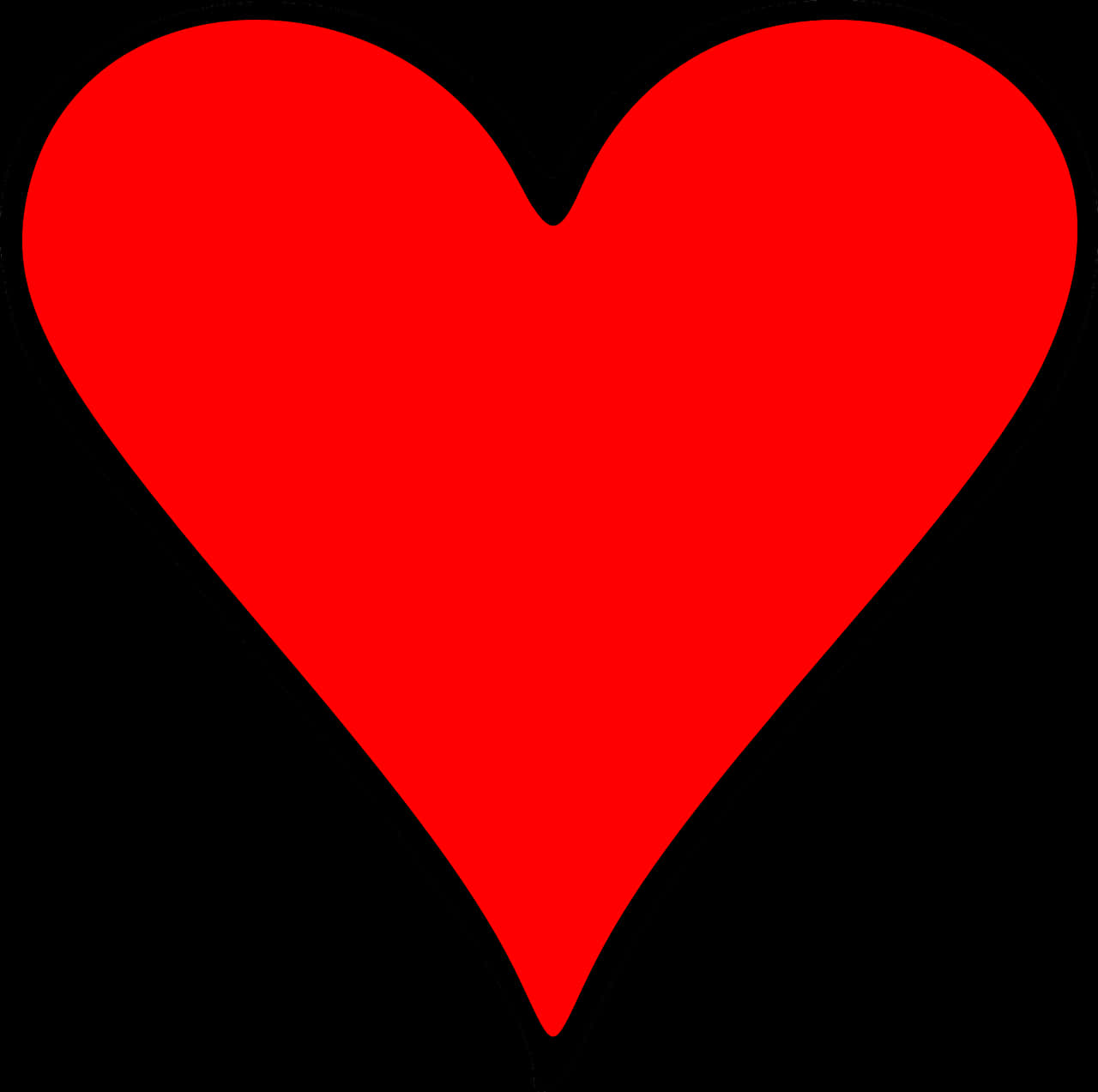 Red Heart Black Background