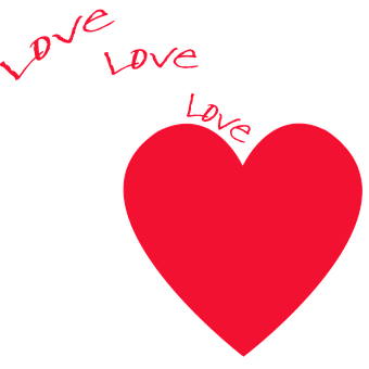 Red Heart Black Background Love Text