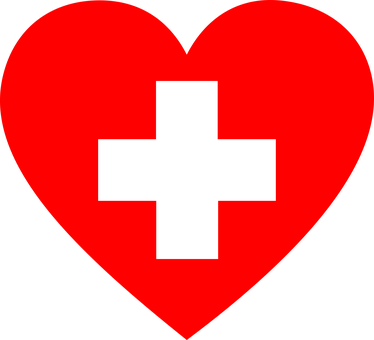 Red Heart Black Cross Symbol