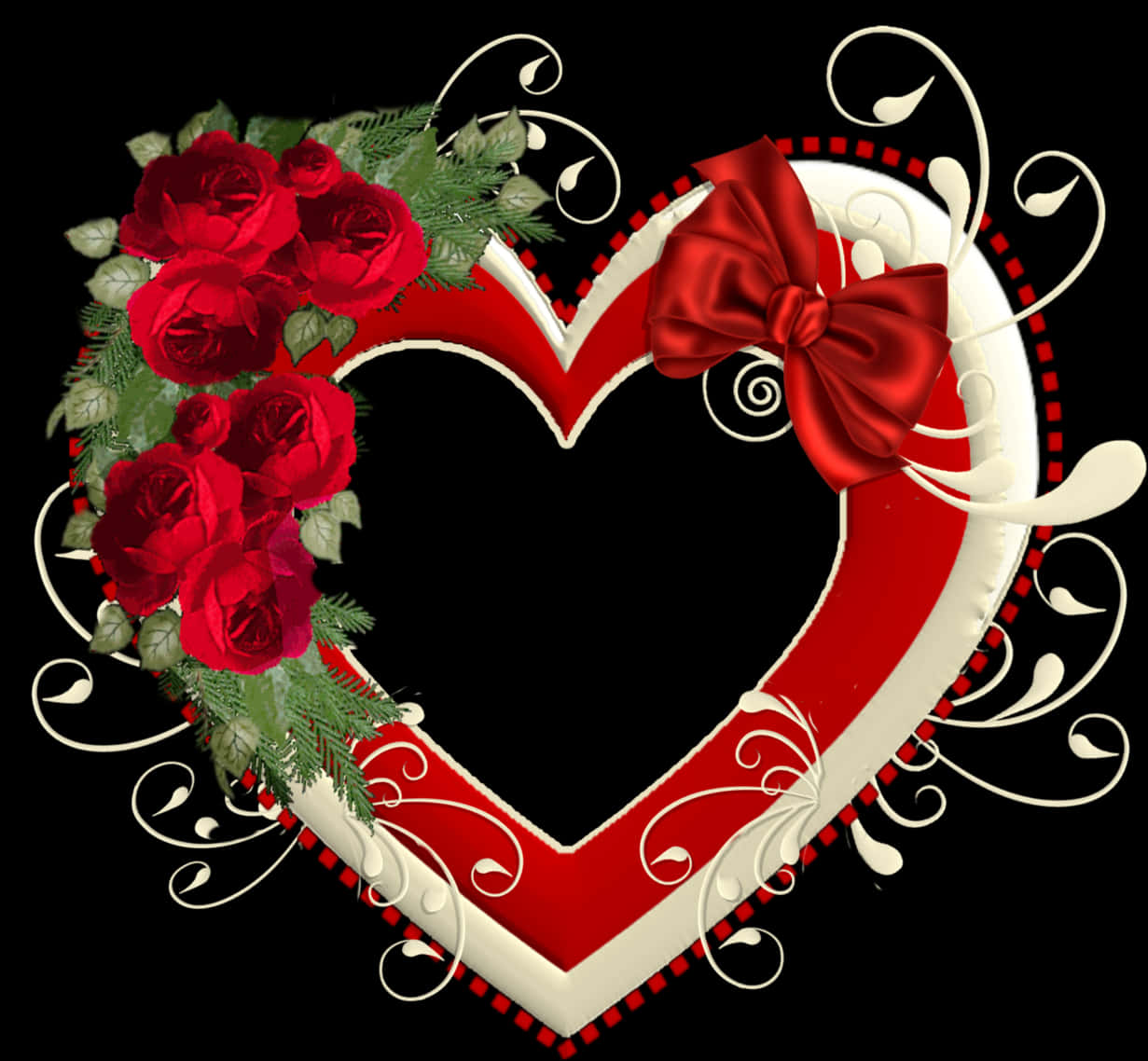 Red Heart Floral Design H D
