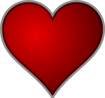 Red Heart Iconon Black Background