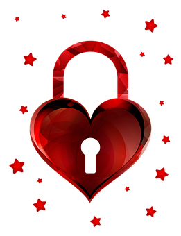 Red Heart Lock Graphic