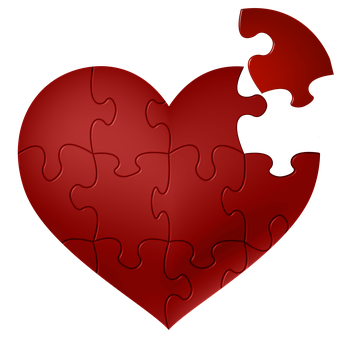 Red Heart Puzzle Missing Piece