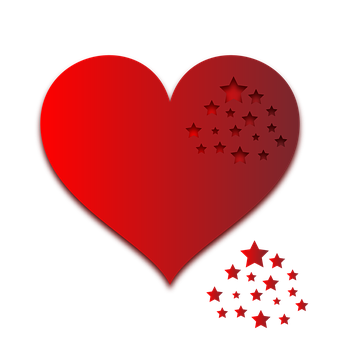 Red Heart Stars Graphic