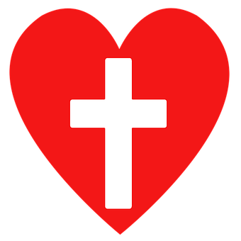 Red Heart With White Cross