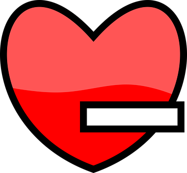 Red Heart With White Stripe