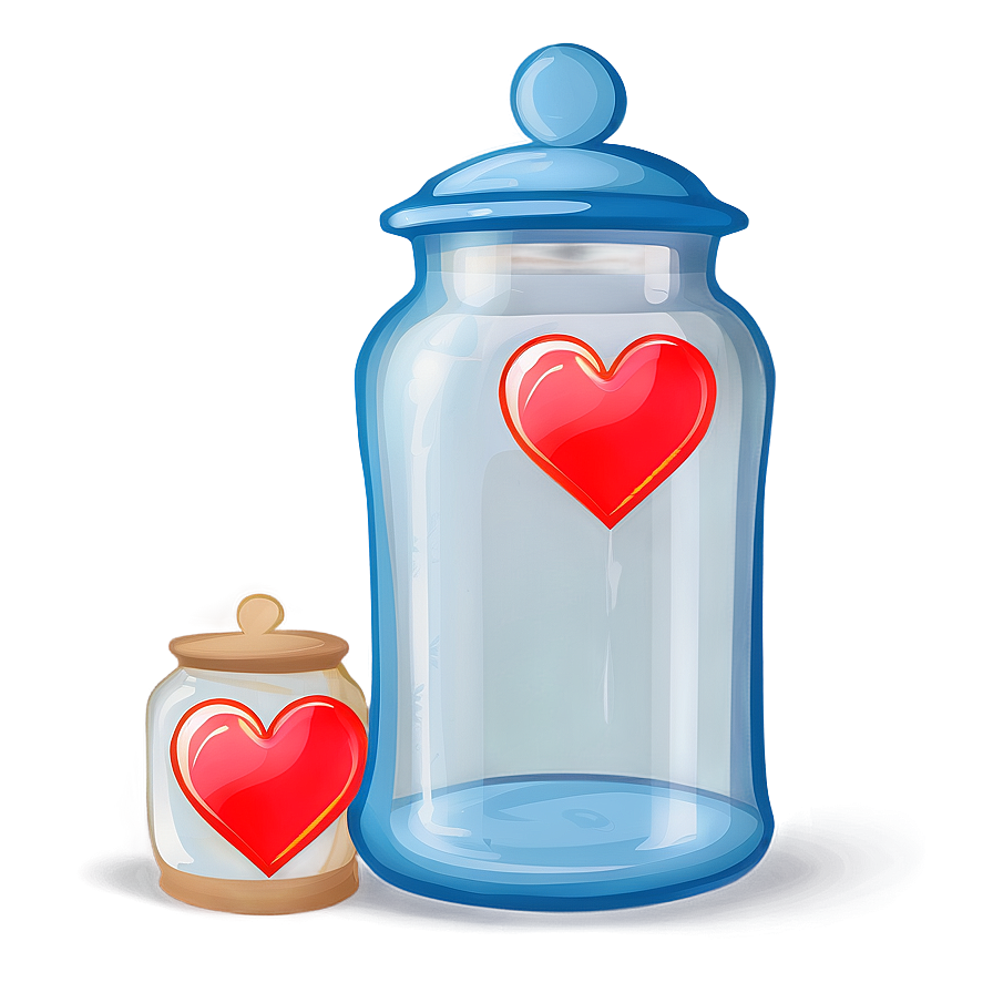 Red Hearts In Jar Png Vri40