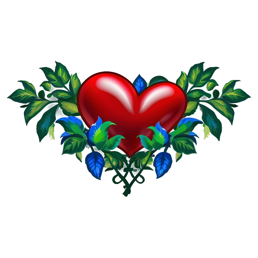 Red Hearts In Nature Scene Png Djk