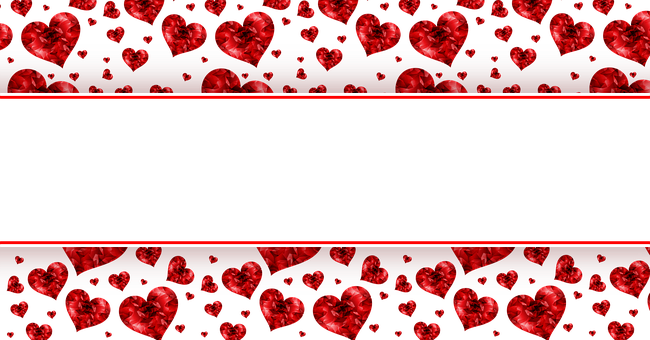 Red Hearts Love Banner Background