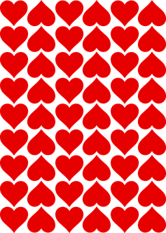 Red Hearts Pattern Background