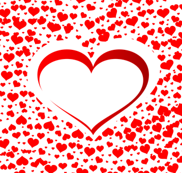 Red Hearts Pattern Background