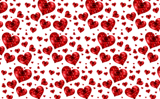 Red Hearts Pattern Texture