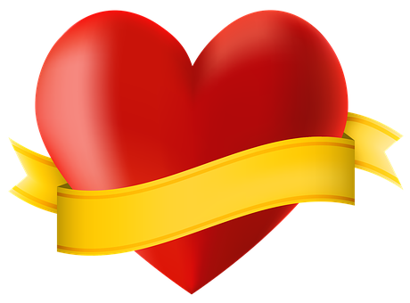 Red Heartwith Golden Banner