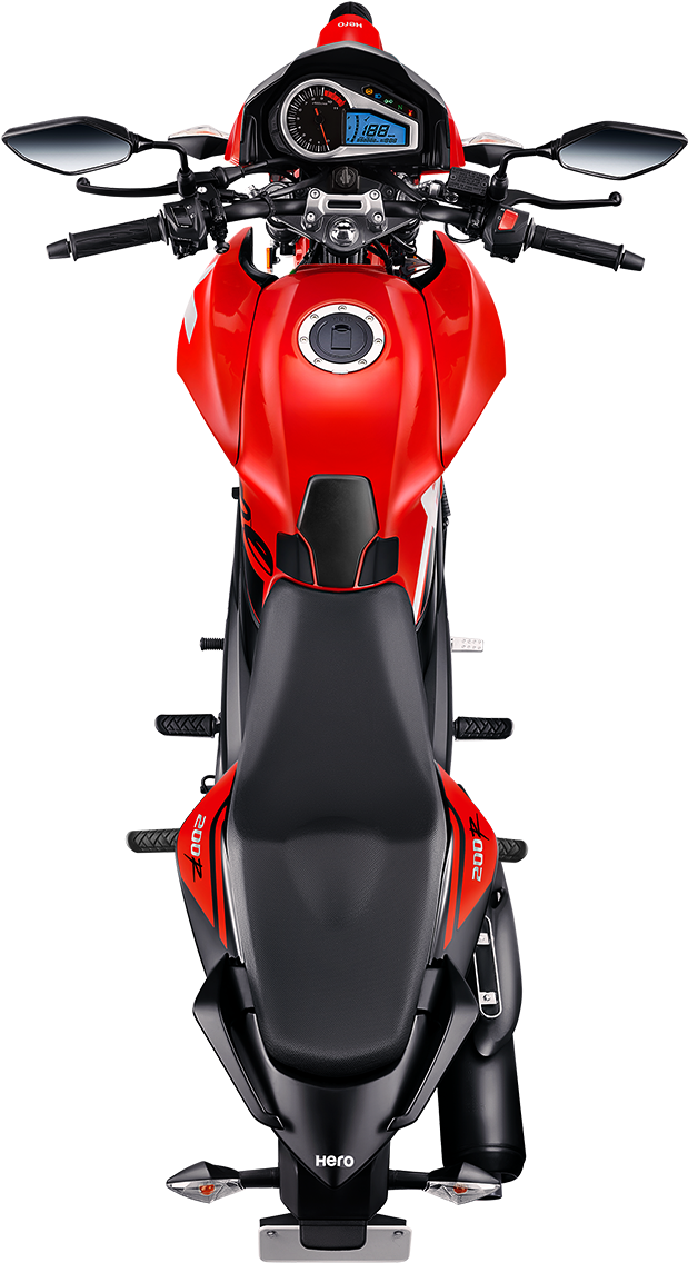 Red Hero Motorcycle Top View