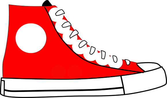 Red High Top Sneaker Illustration