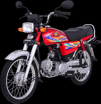 Red Honda C D70 Motorcycle