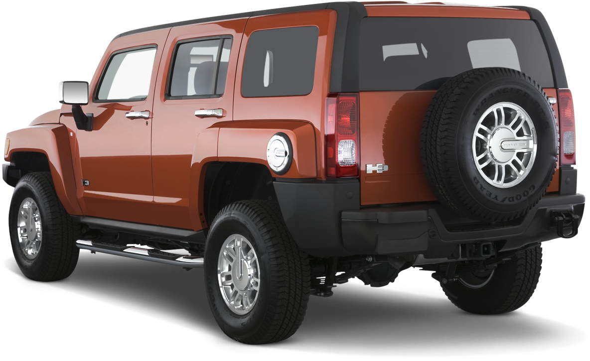 Red Hummer H3 S U V Side View