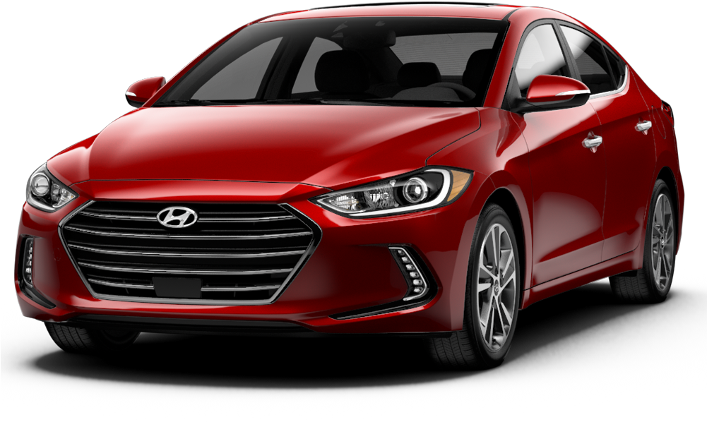 Red Hyundai Sedan Profile View