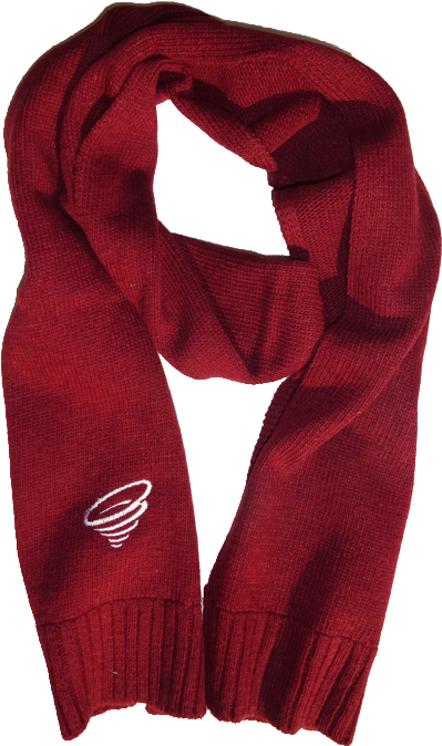 Red Knitted Scarfwith Embroidery