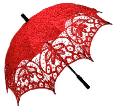 Red Lace Umbrella Black Background