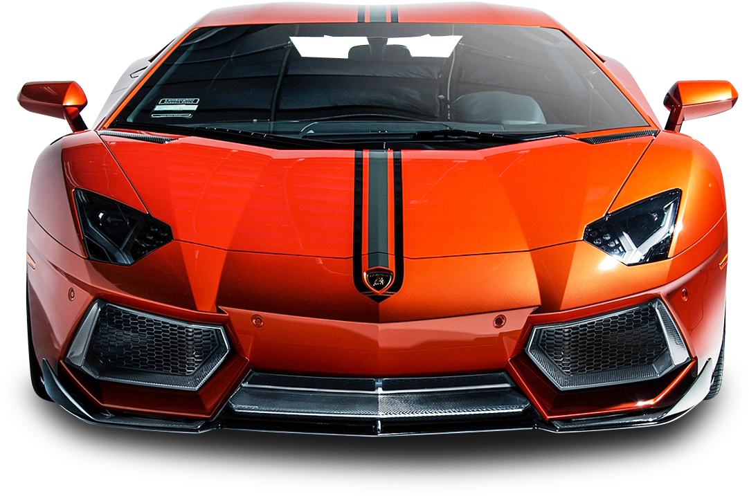 Red Lamborghini Aventador Front View