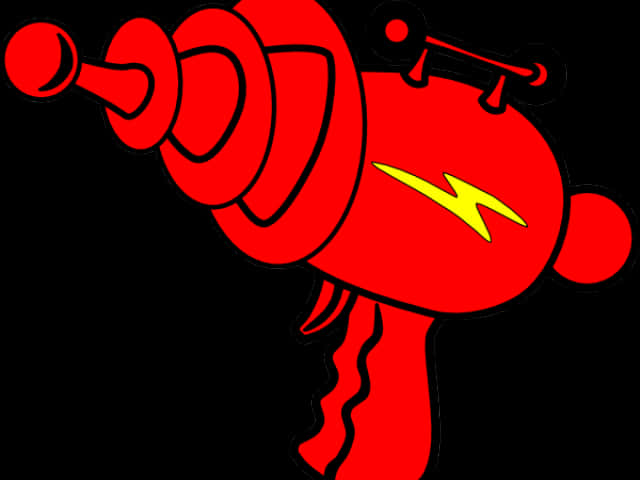 Red Laser Gun Cartoon Illustration