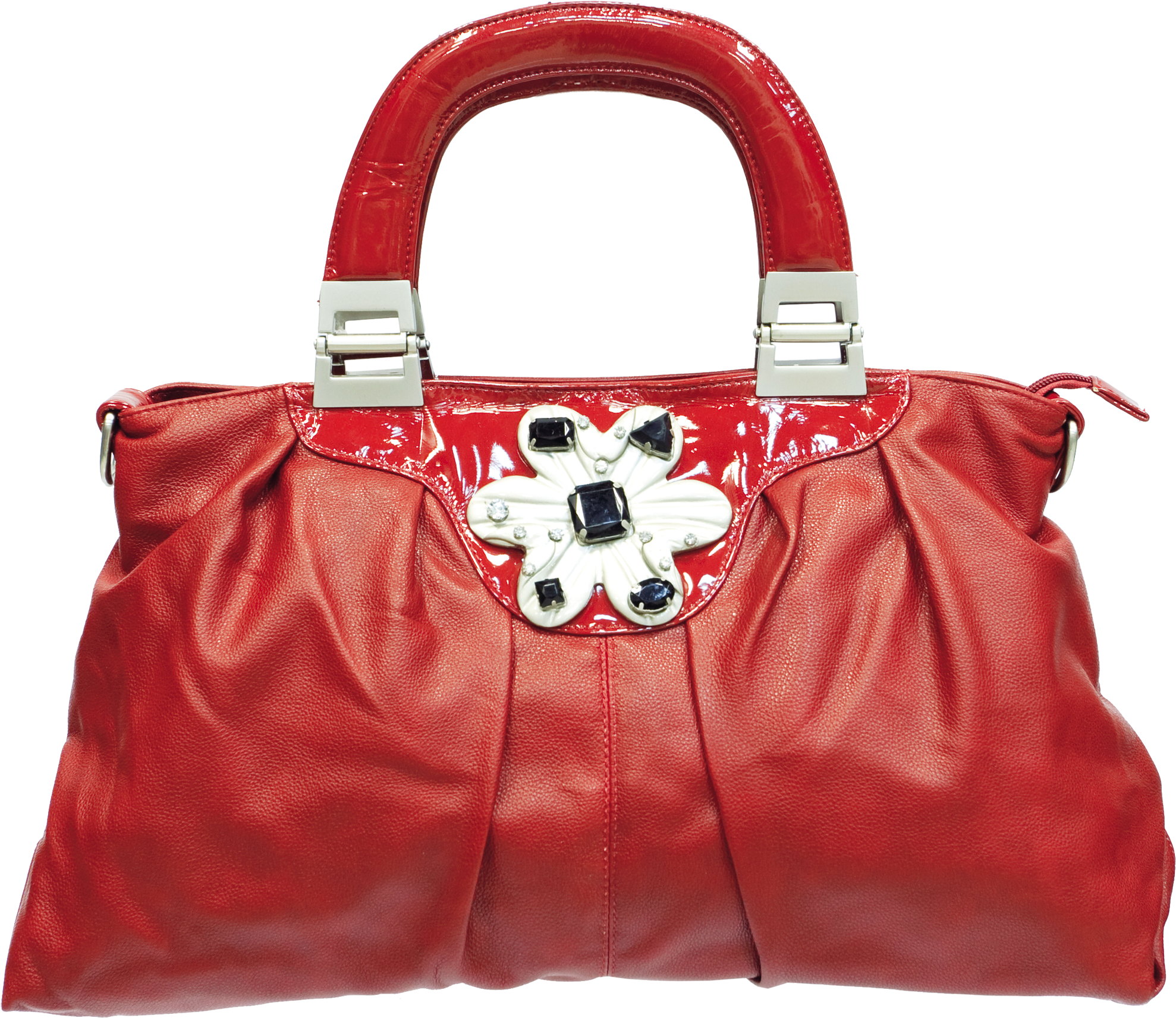Red Leather Floral Accent Purse.png