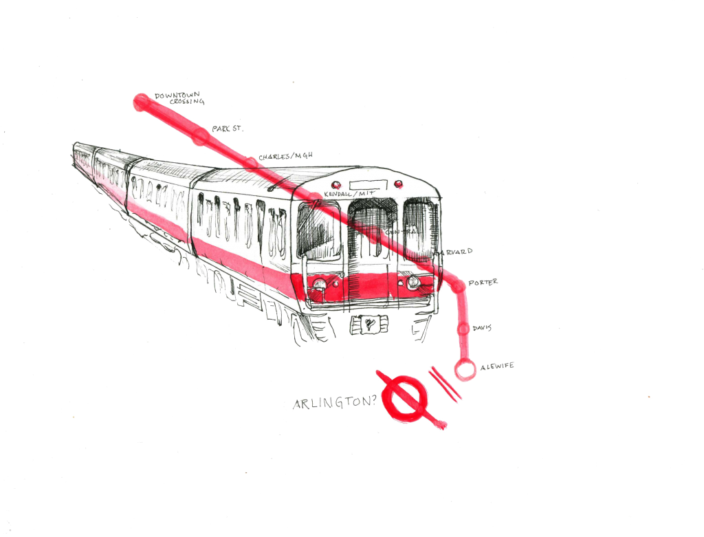 Red Line Subway Illustration