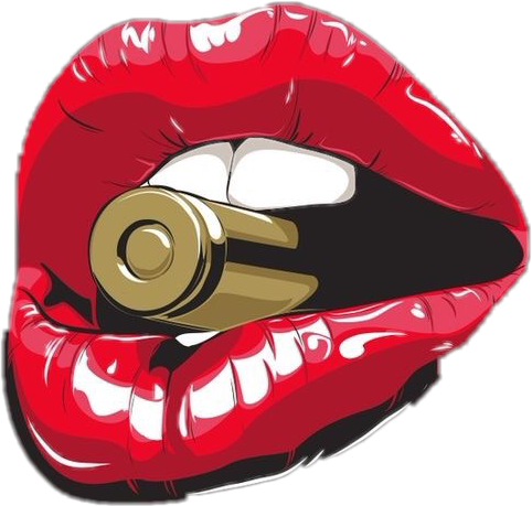 Red Lips Bullet Illustration