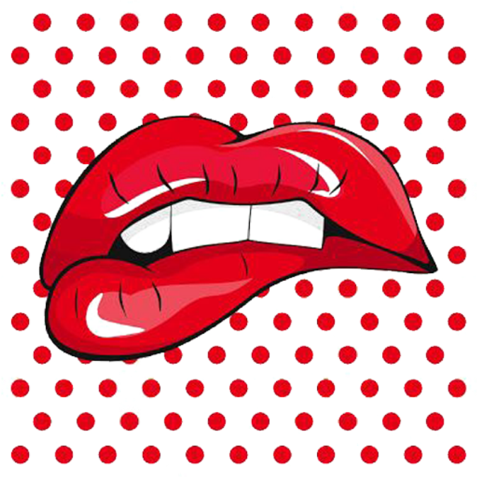 Red Lips Pop Art Background