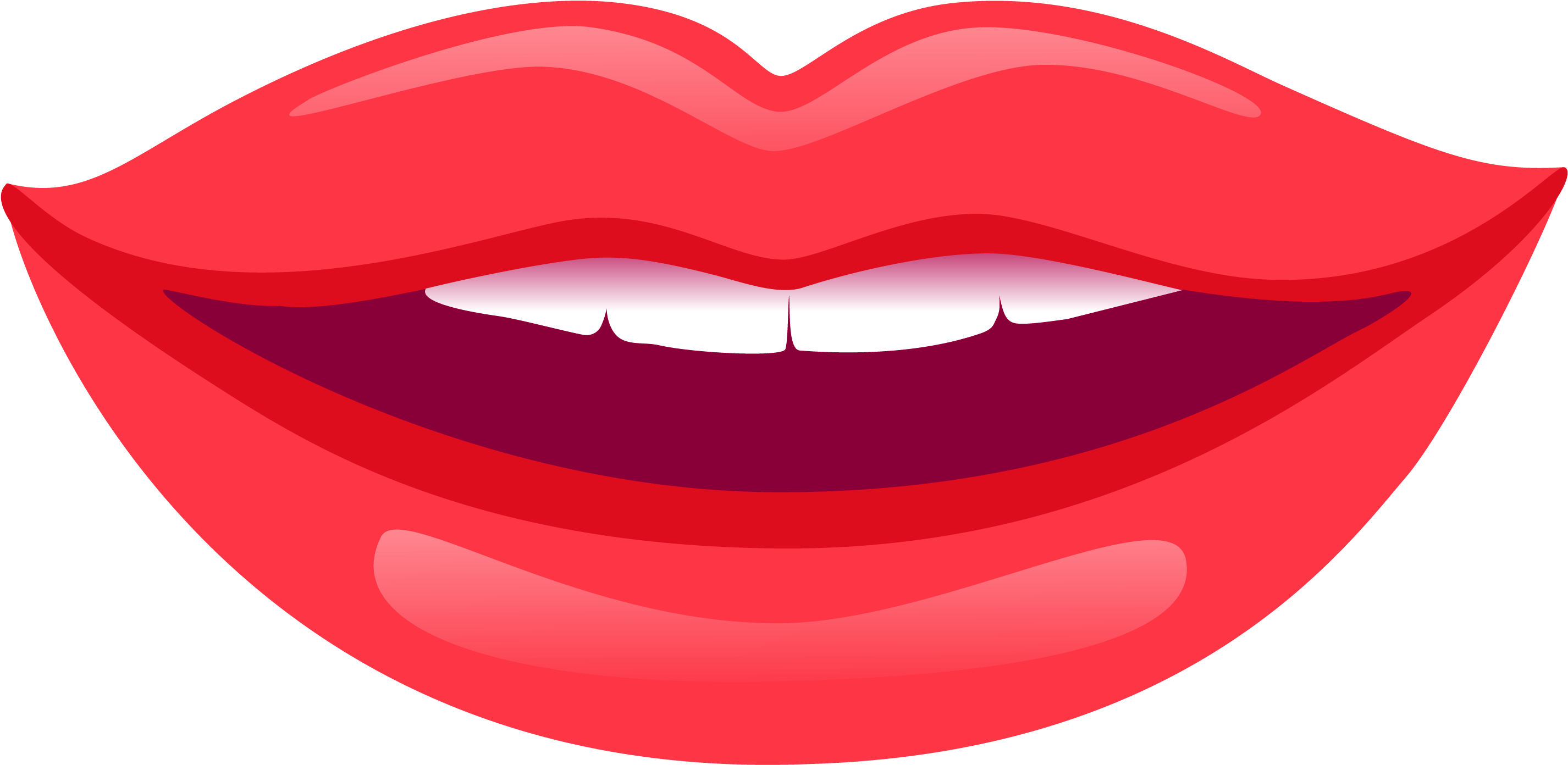 Red Lipstick Smiling Mouth Illustration