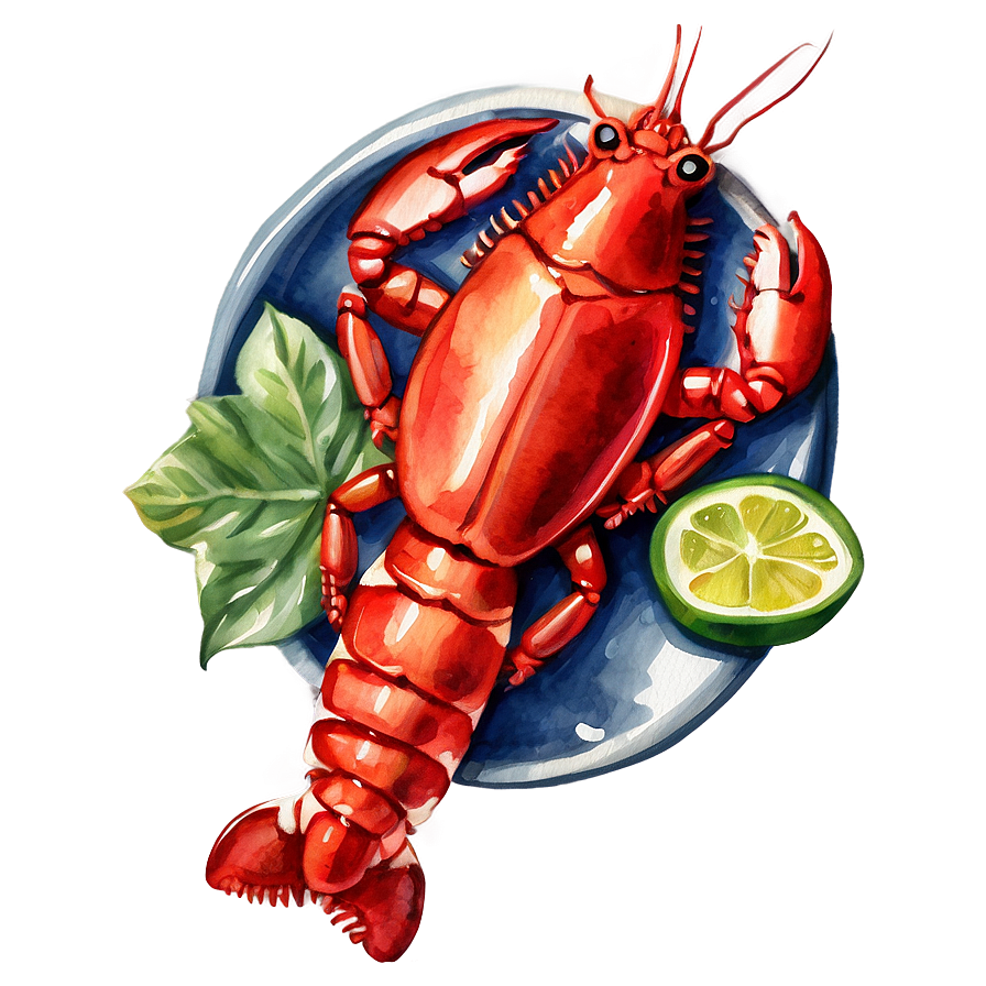 Red Lobster In Watercolor Png 06242024