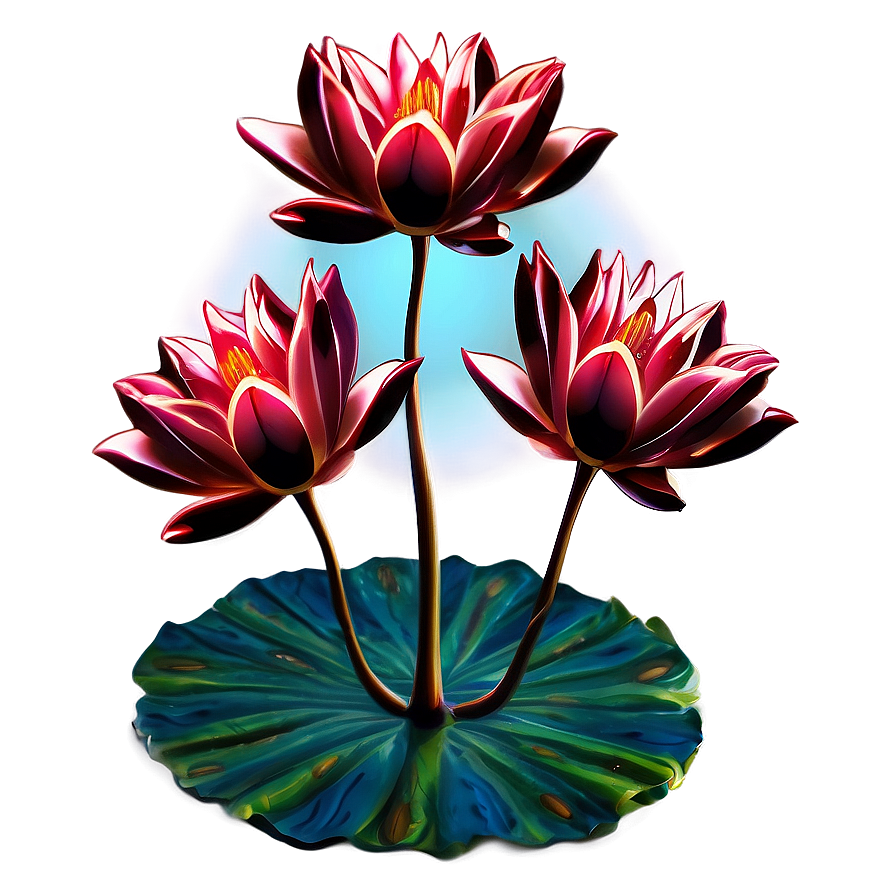 Red Lotus Flowers Serenity Png Eny