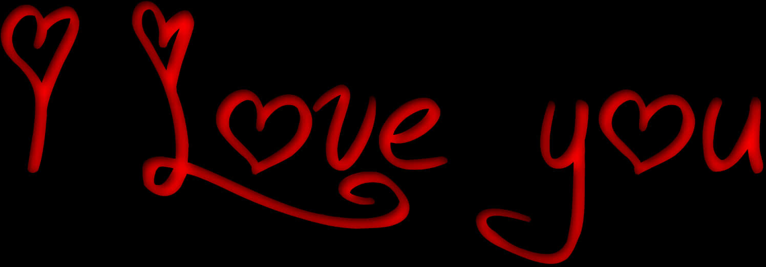 Red Love You Calligraphy