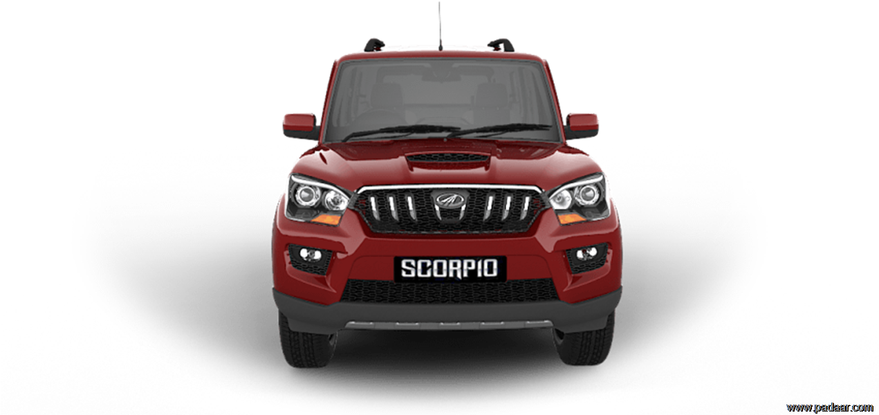 Red Mahindra Scorpio Front View